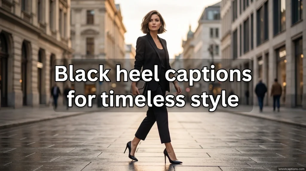 Black heel captions for timeless style