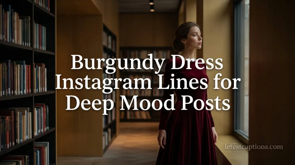 Burgundy Dress Instagram Lines for Deep Mood Posts