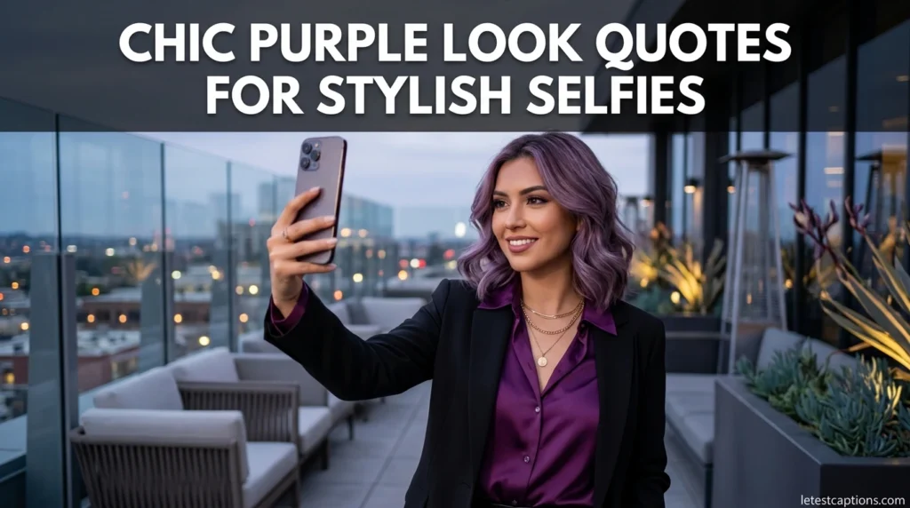 Chic Purple Look Quotes for Stylish Selfies
