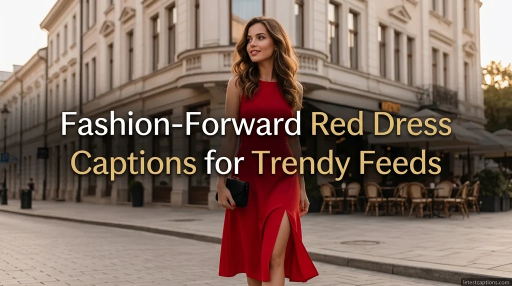 Fashion-Forward Red Dress Captions for Trendy Feeds