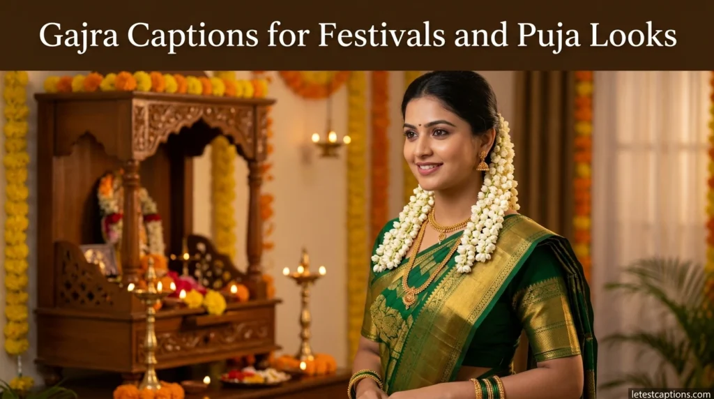 Gajra Captions for Festivals and Puja Looks