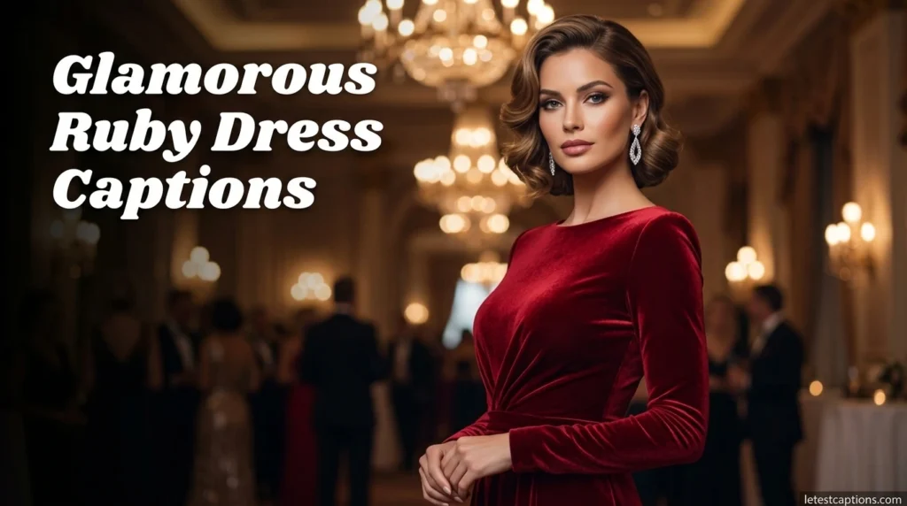 Glamorous Ruby Dress Captions