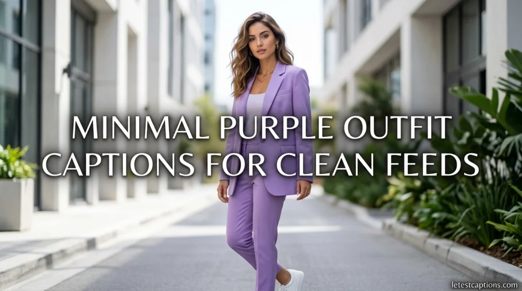 Minimal Purple Outfit Captions for Clean Feeds