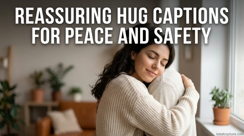 Reassuring Hug Captions for Peace and Safety