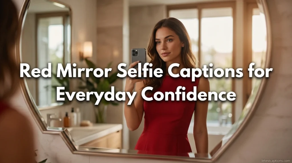 Red Mirror Selfie Captions for Everyday Confidence
