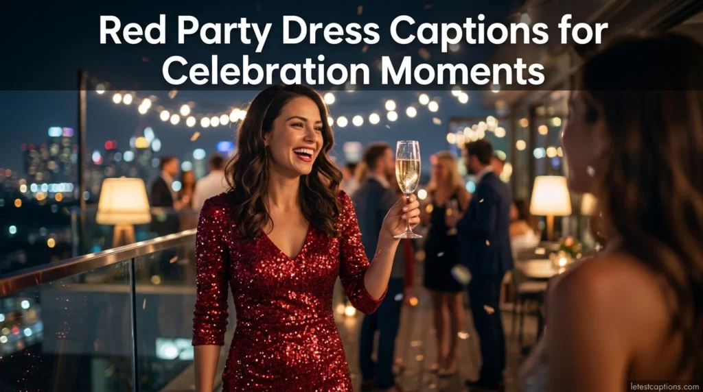 Red Party Dress Captions for Celebration Moments