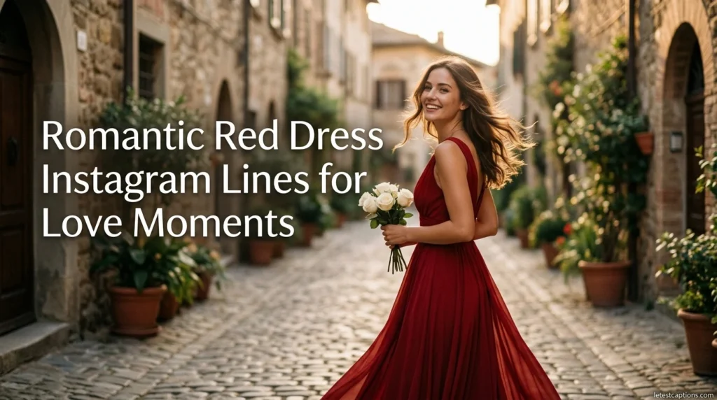 Romantic Red Dress Instagram Lines for Love Moments
