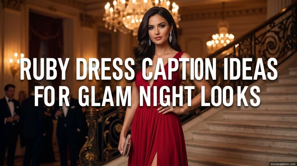 Ruby Dress Caption Ideas for Glam Night Looks