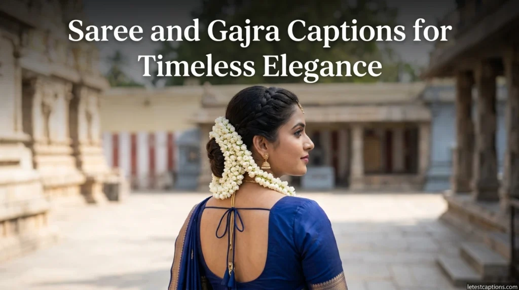 Saree and Gajra Captions for Timeless Elegance