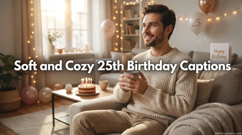 Soft and Cozy 25th Birthday Captions
