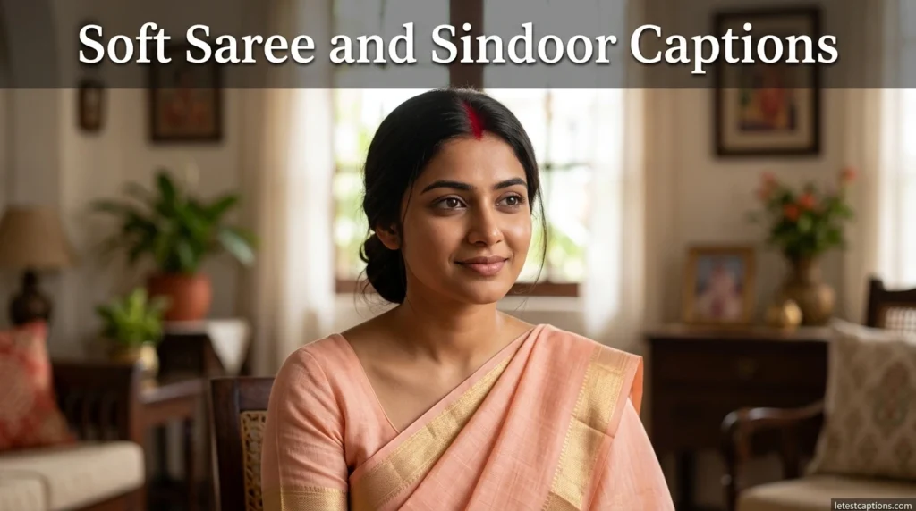 Soft Saree and Sindoor Captions