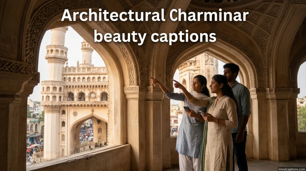 Architectural Charminar beauty captions