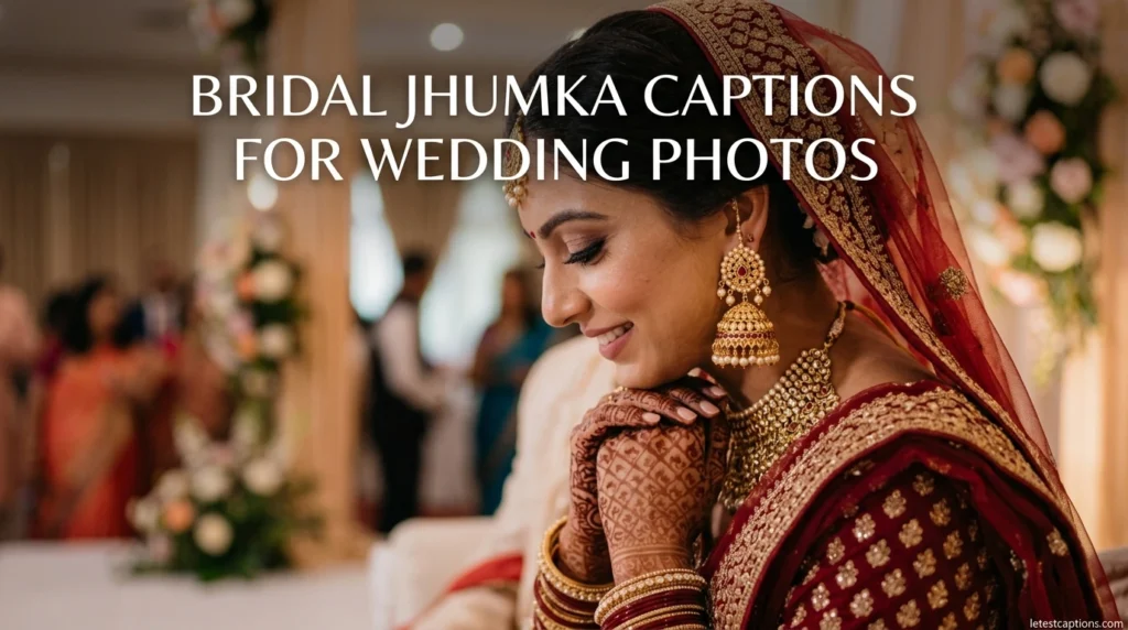 Bridal Jhumka Captions for Wedding Photos