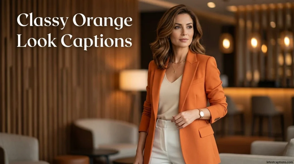 Classy Orange Look Captions