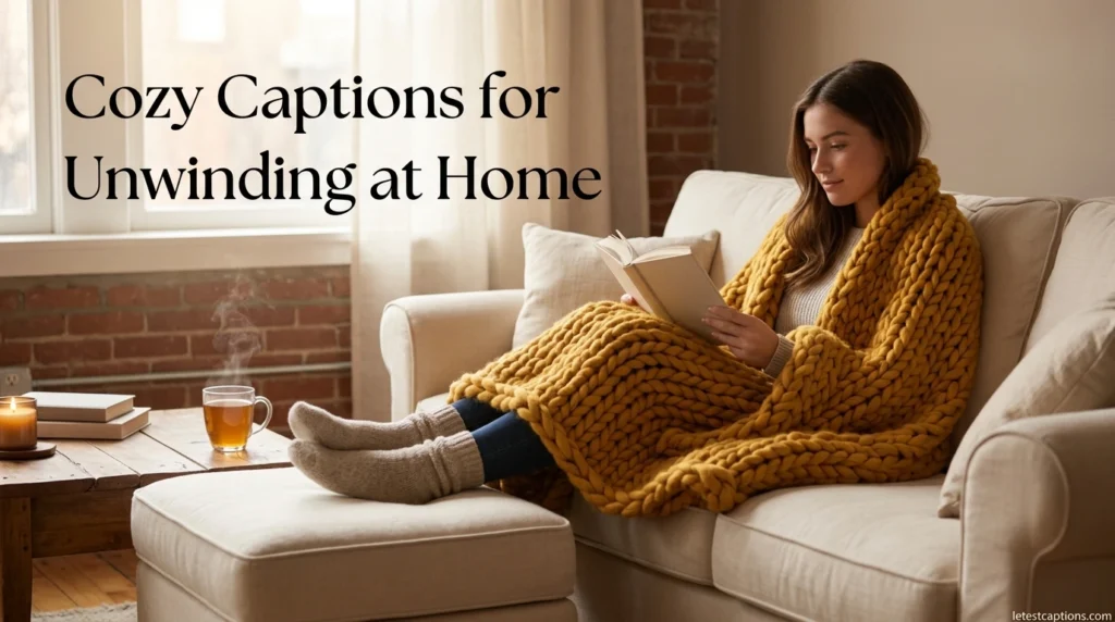 Cozy Captions for Unwinding at Home