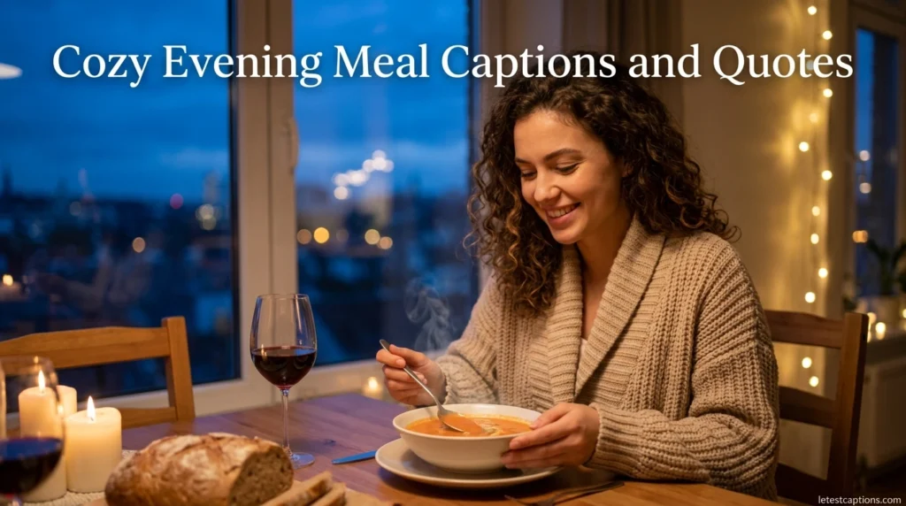 Cozy Evening Meal Captions and Quotes