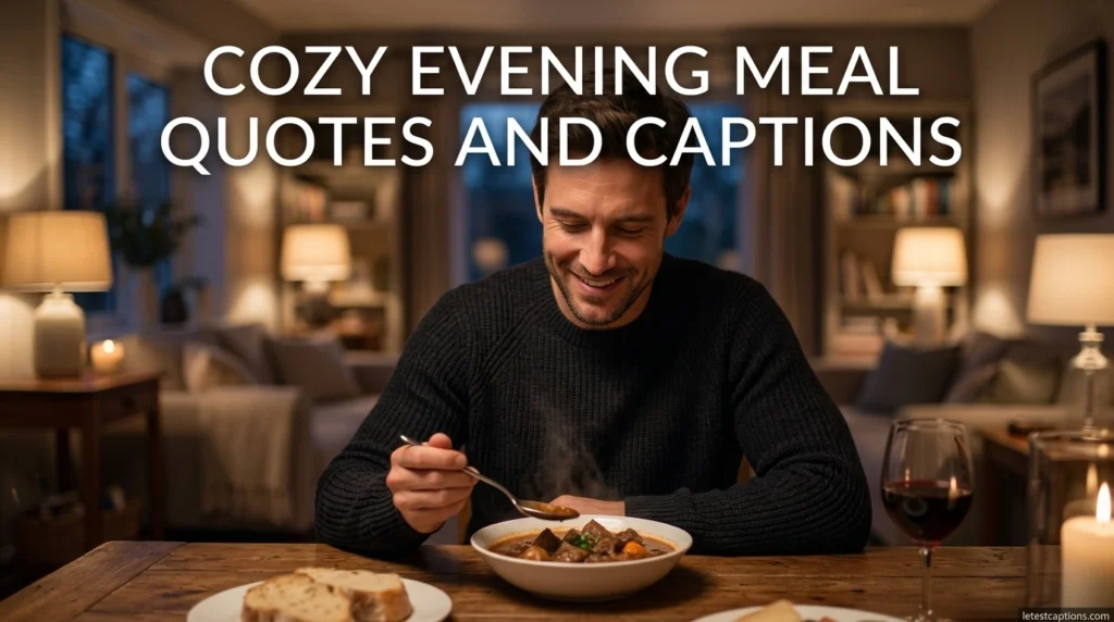 Cozy Evening Meal Quotes and Captions
