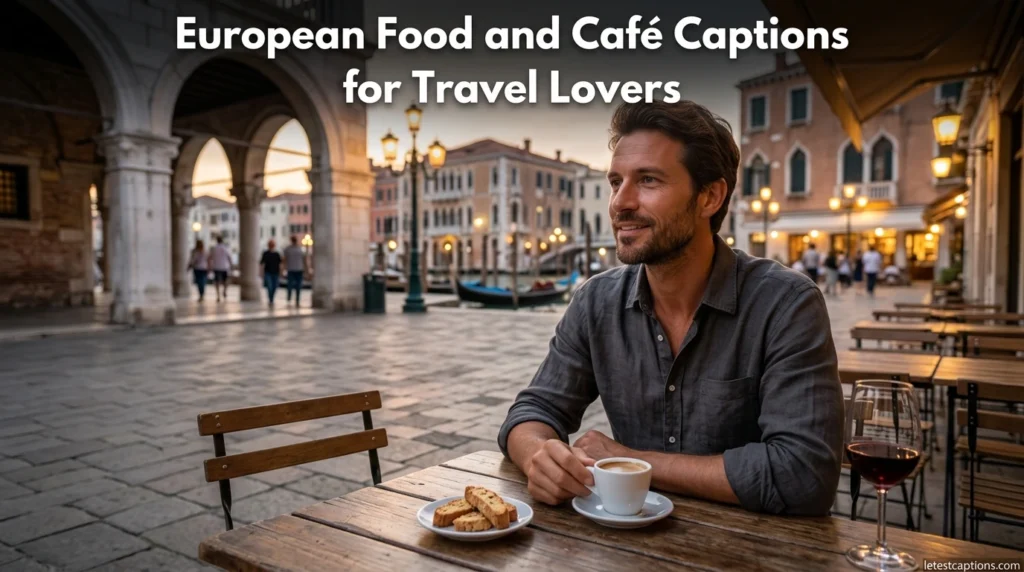 European Food and Café Captions for Travel Lovers