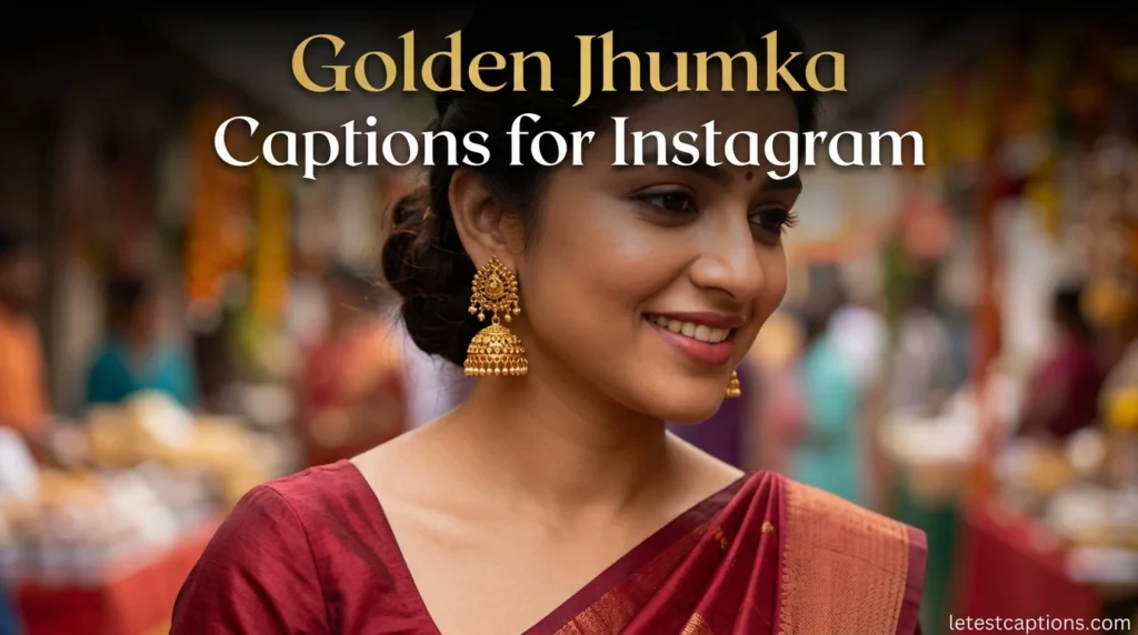 Golden Jhumka Captions for Instagram