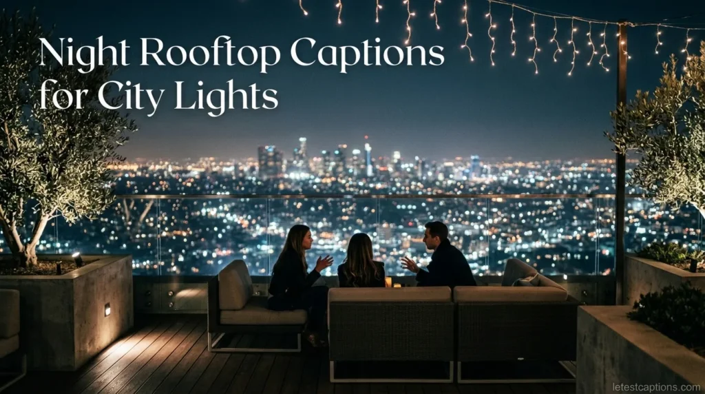 Night Rooftop Captions for City Lights