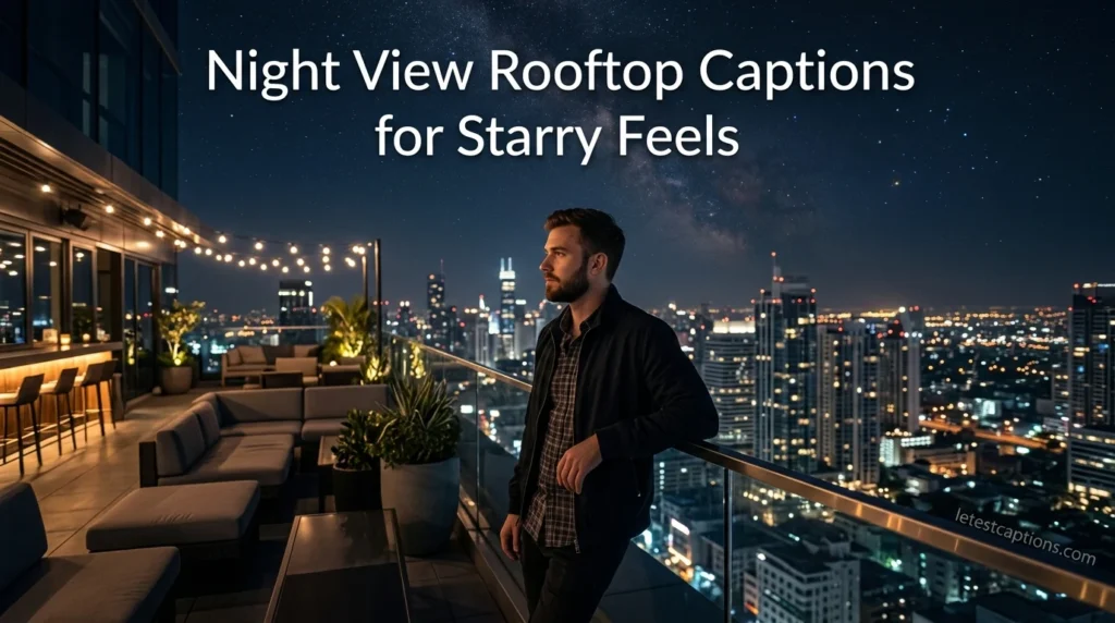 Night View Rooftop Captions for Starry Feels