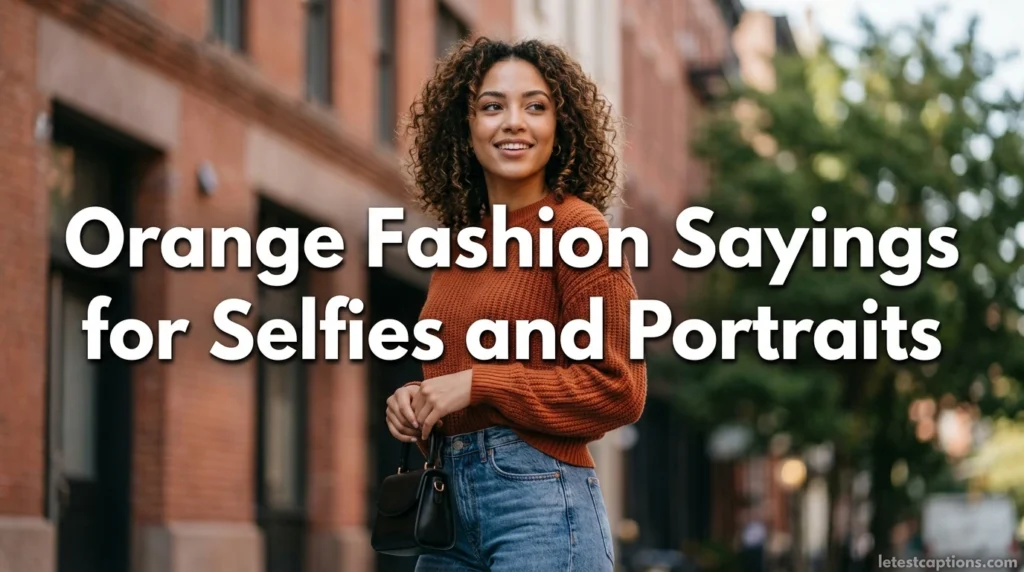 Orange Fashion Sayings for Selfies and Portraits