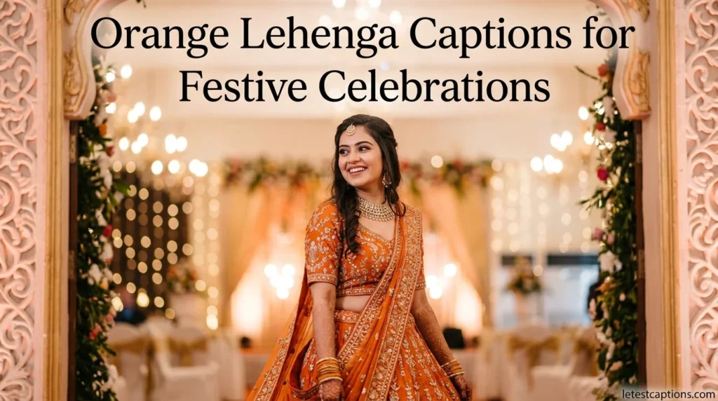 Orange Lehenga Captions for Festive Celebrations