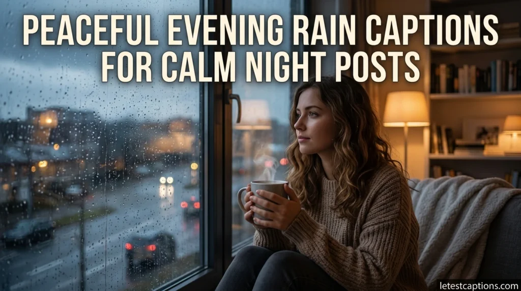 Peaceful Evening Rain Captions for Calm Night Posts