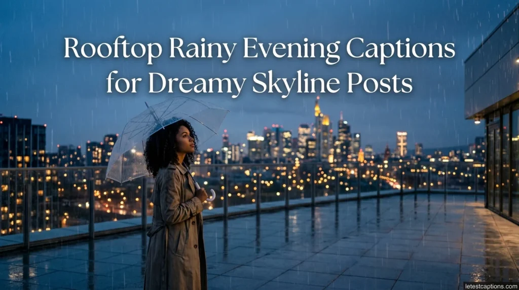 Rooftop Rainy Evening Captions for Dreamy Skyline Posts