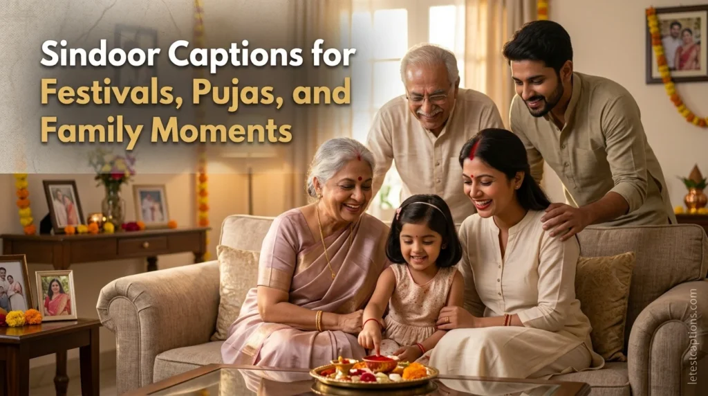Sindoor Captions for Festivals, Pujas, and Family Moments