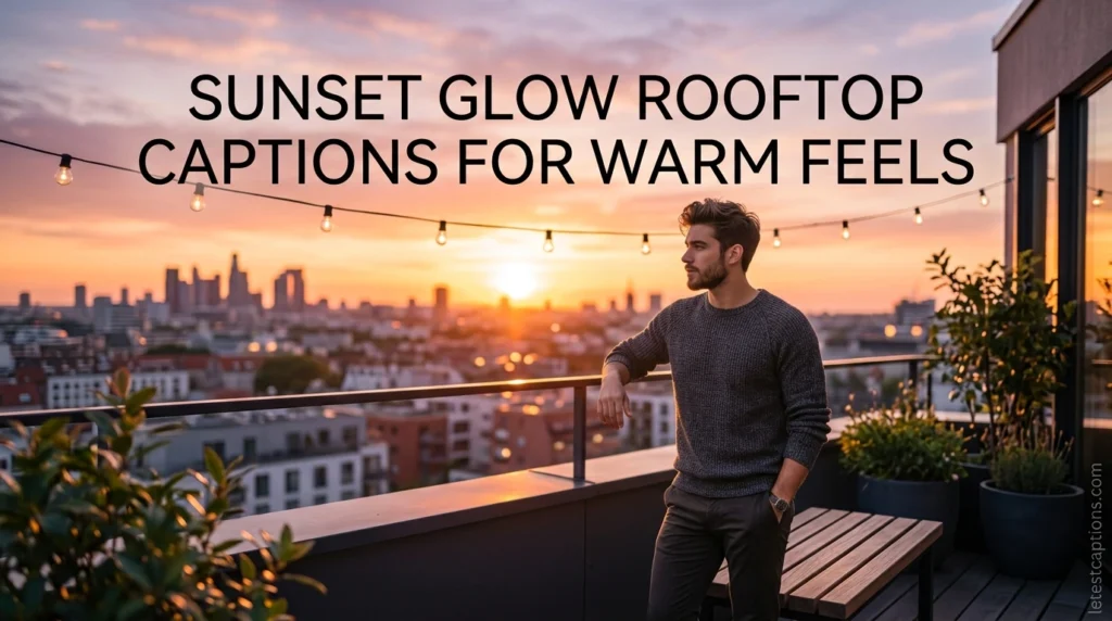 Sunset Glow Rooftop Captions for Warm Feels