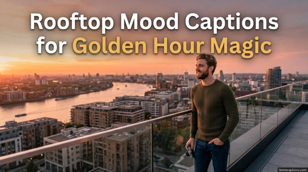 Sunset Rooftop Captions for Golden Hour Magic