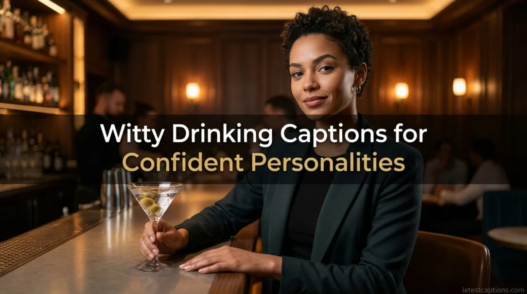 Witty Drinking Captions for Confident Personalities