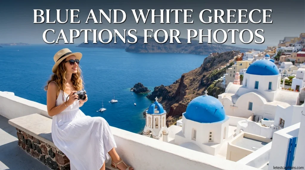 Blue and White Greece Captions for Photos