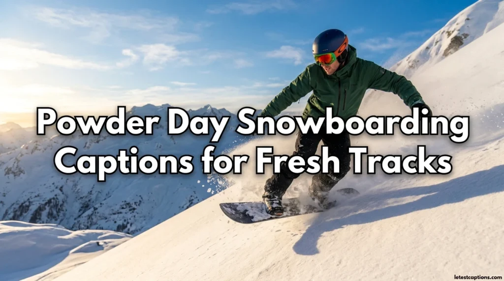 Powder Day Snowboarding Captions for Fresh Tracks