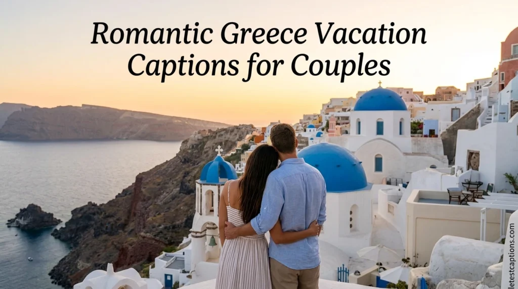 Romantic Greece Vacation Captions for Couples