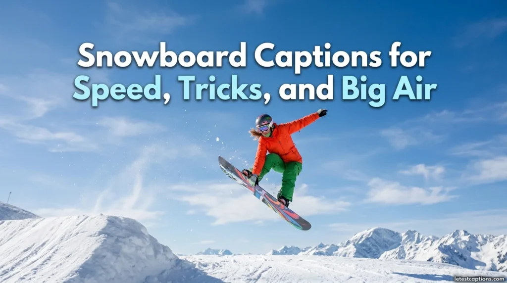 Snowboard Captions for Speed, Tricks, and Big Air