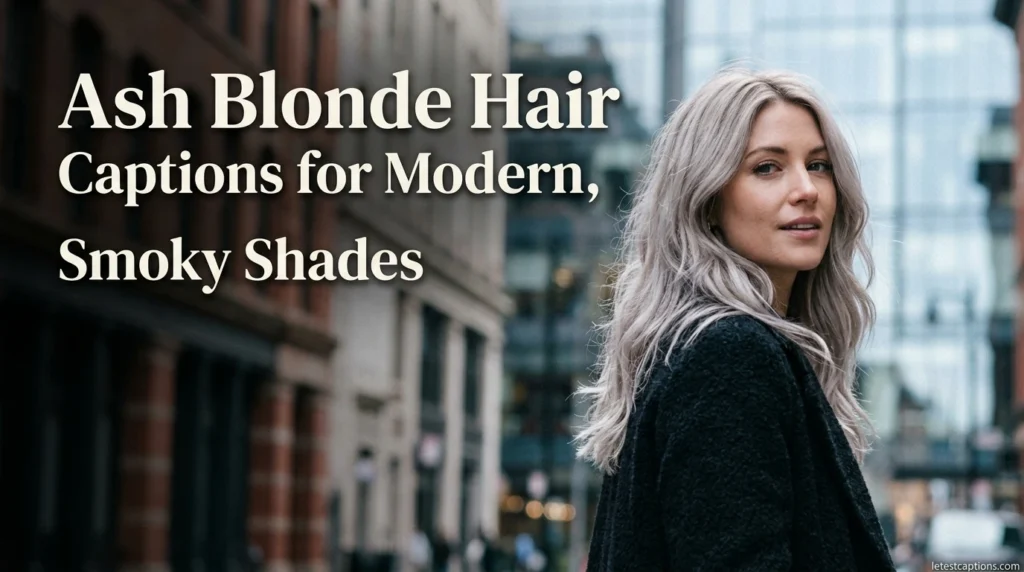 Ash Blonde Hair Captions for Modern, Smoky Shades