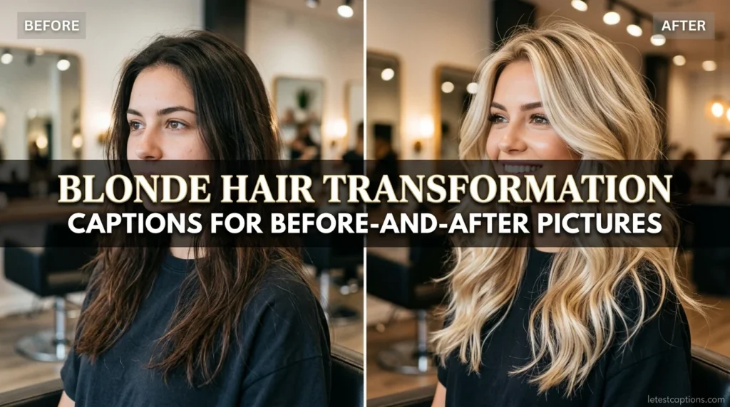 Blonde Hair Transformation Captions for Before-and-After Pictures