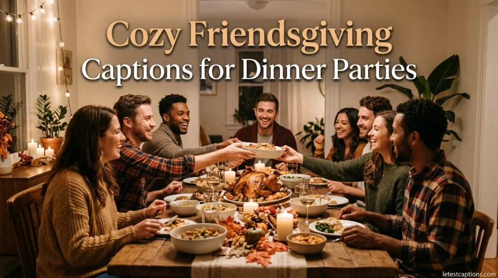 Cozy Friendsgiving Captions for Dinner Parties
