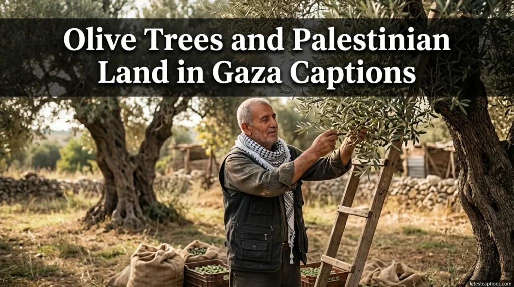Olive Trees and Palestinian Land in Gaza Captions