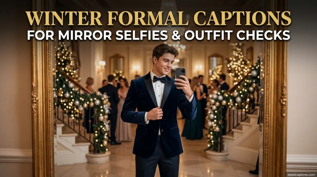 Winter Formal Captions for Mirror Selfies and Outfit Checks